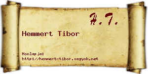 Hemmert Tibor névjegykártya